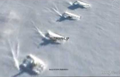 Tanks guarding the UFO in Antarctica.
