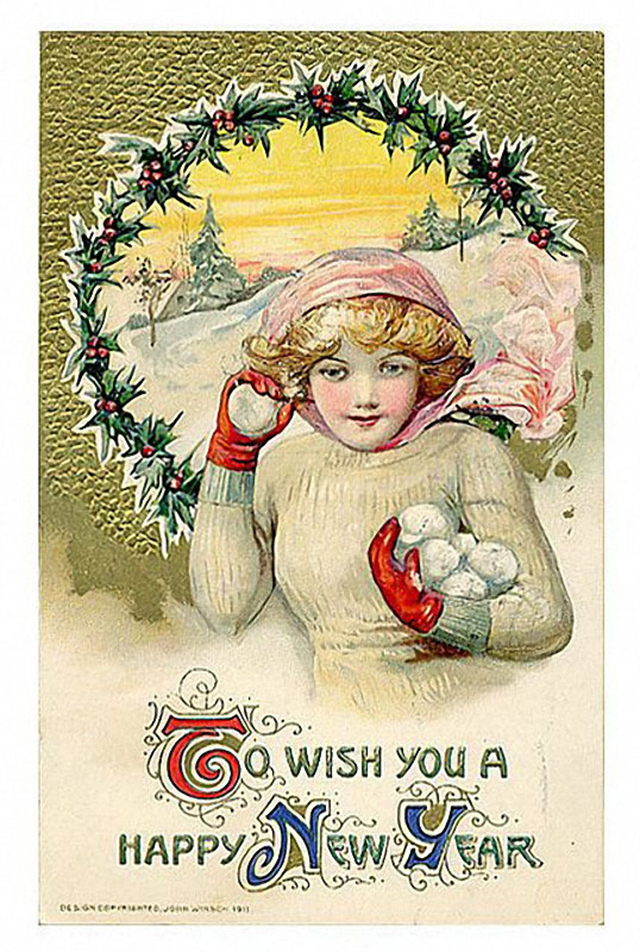 A Collection of 30 Lovely Vintage New Year Cards ~ Vintage Everyday