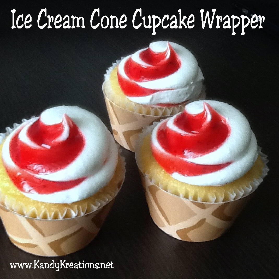 DIY Party Mom Ice Cream Cone Cupcake Wrapper