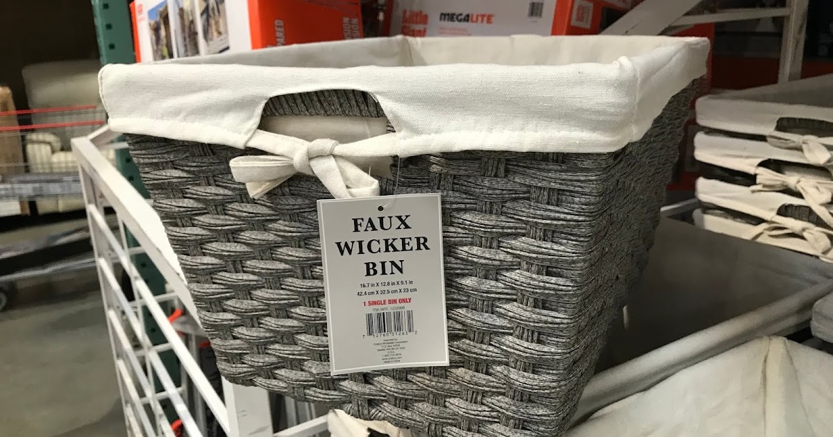 Baum Faux Wicker Bin with Liner Costco Weekender