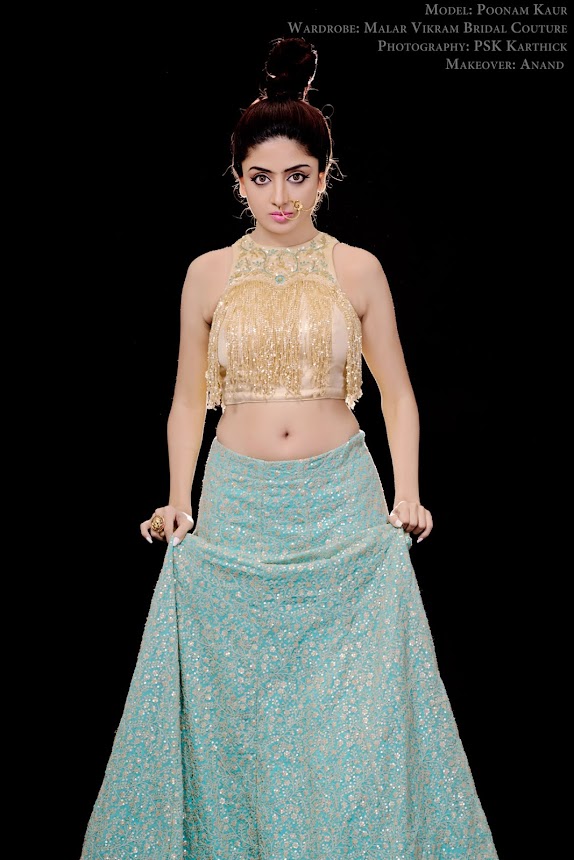 Poonam Kaur stills in Malar Vikram Bridal Couture