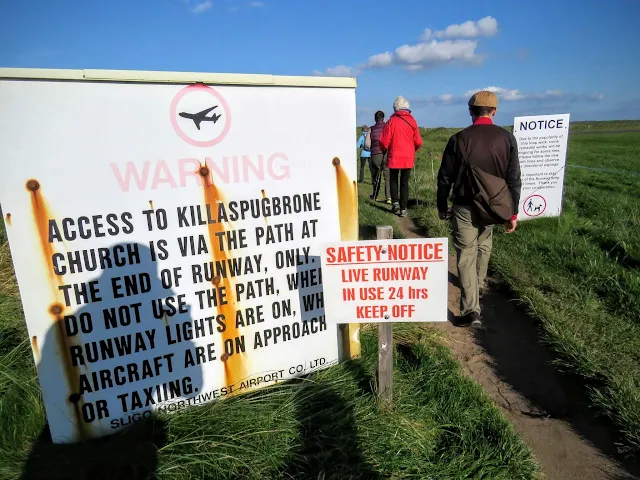 Warning on the trail near Strandhill in County Sligo, Ireland