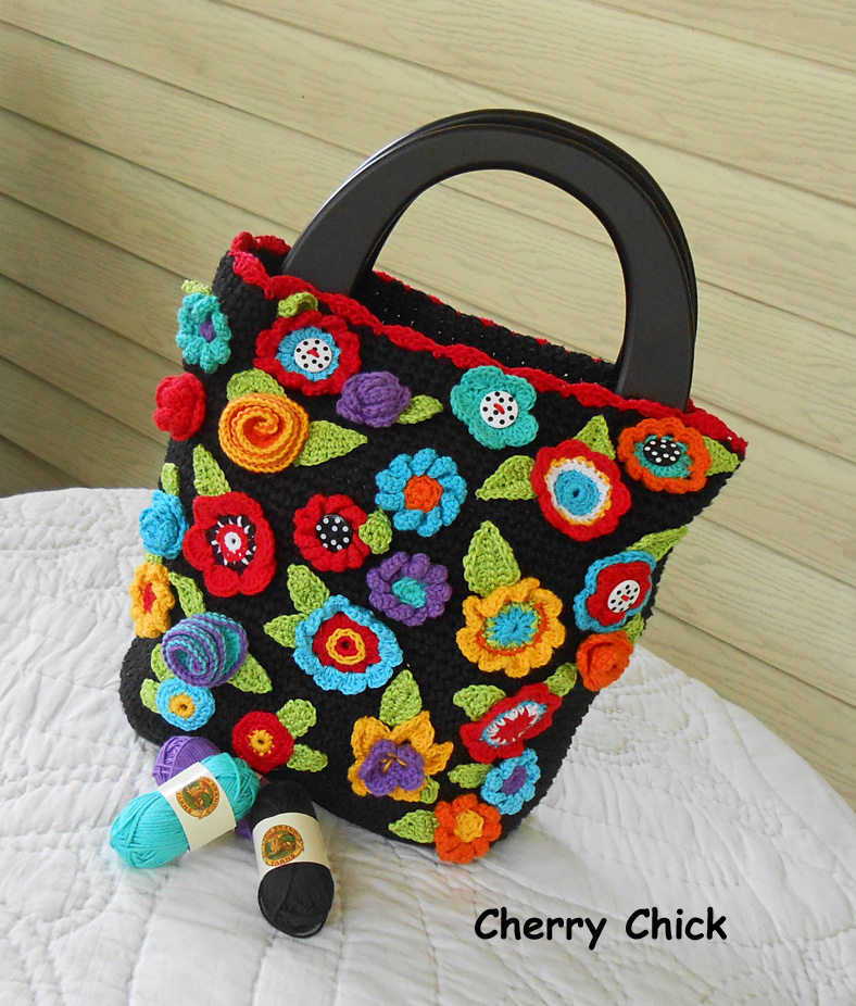 Cherry Chick: A Colorful Crocheted Flower Handbag