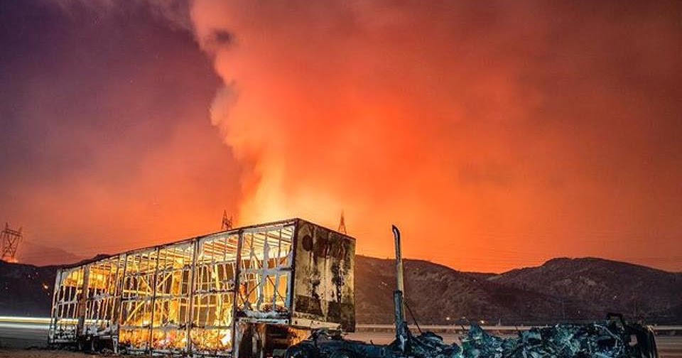 Just A Car Guy the fire in the Cajon Pass, shut down the interstate 15