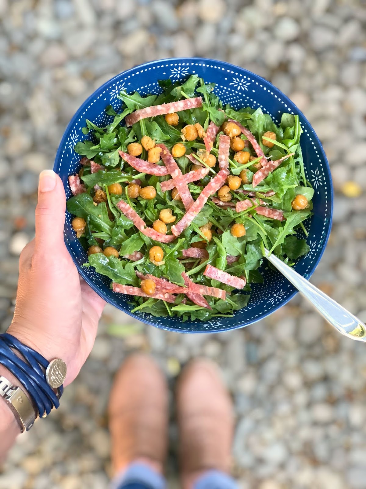 Jac o' lyn Murphy Salami Salad with Crispy Chickpeas