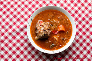 Zupa z kaszą bulgur i duszoną karkówką Zupa z kaszą bulgur i duszoną karkówką