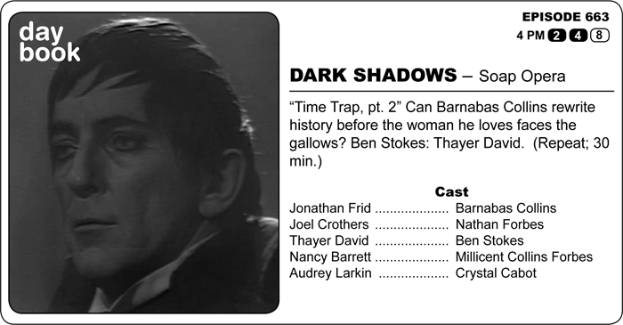Classic Horror Page - April 18, 1967. Jonathan Frid makes his first  appearance as Barnabas Collins on Dark Shadows