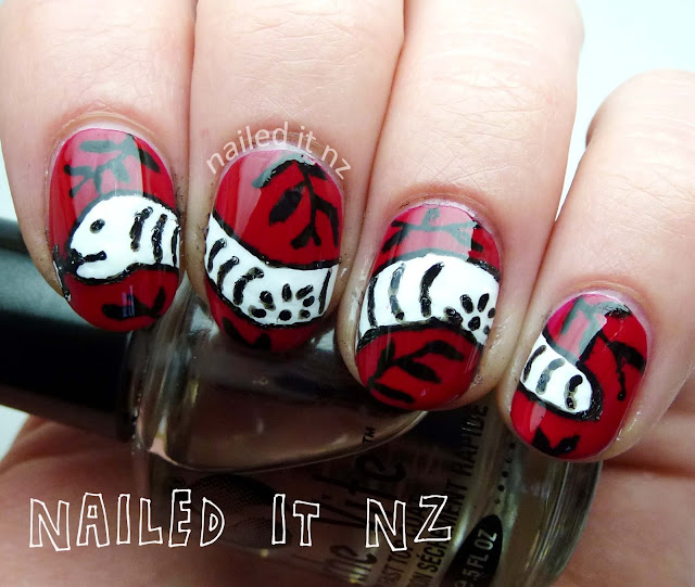 Chinese New Years nails - Year of the Snake!