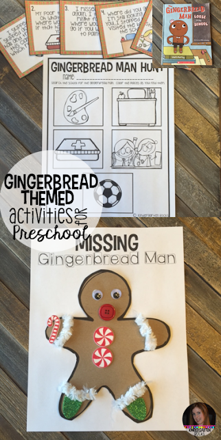 Gingerbread Man Activities, Centers and Crafts. The boys and girls will learn important math, literacy and book comprehension concepts, strategies and skills through book centered lessons and activities. Check out our blog post for more ideas and freebies!