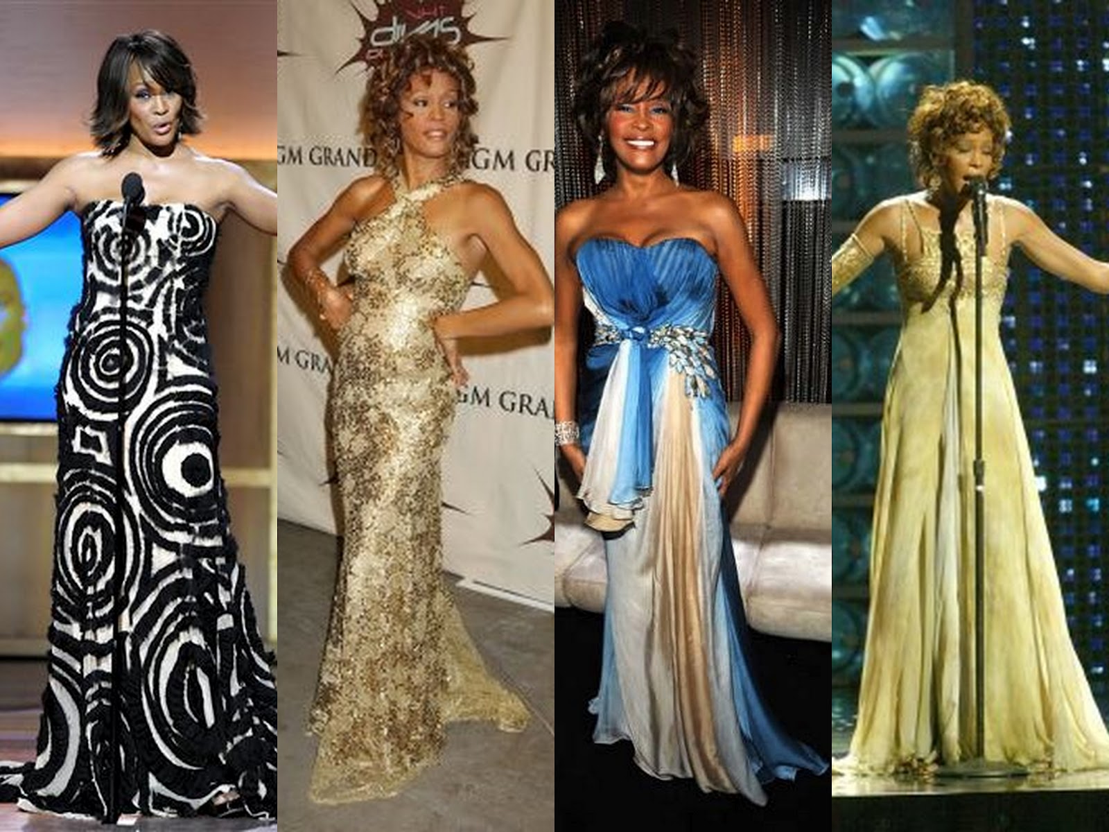 Image result for whitney houston in gowns