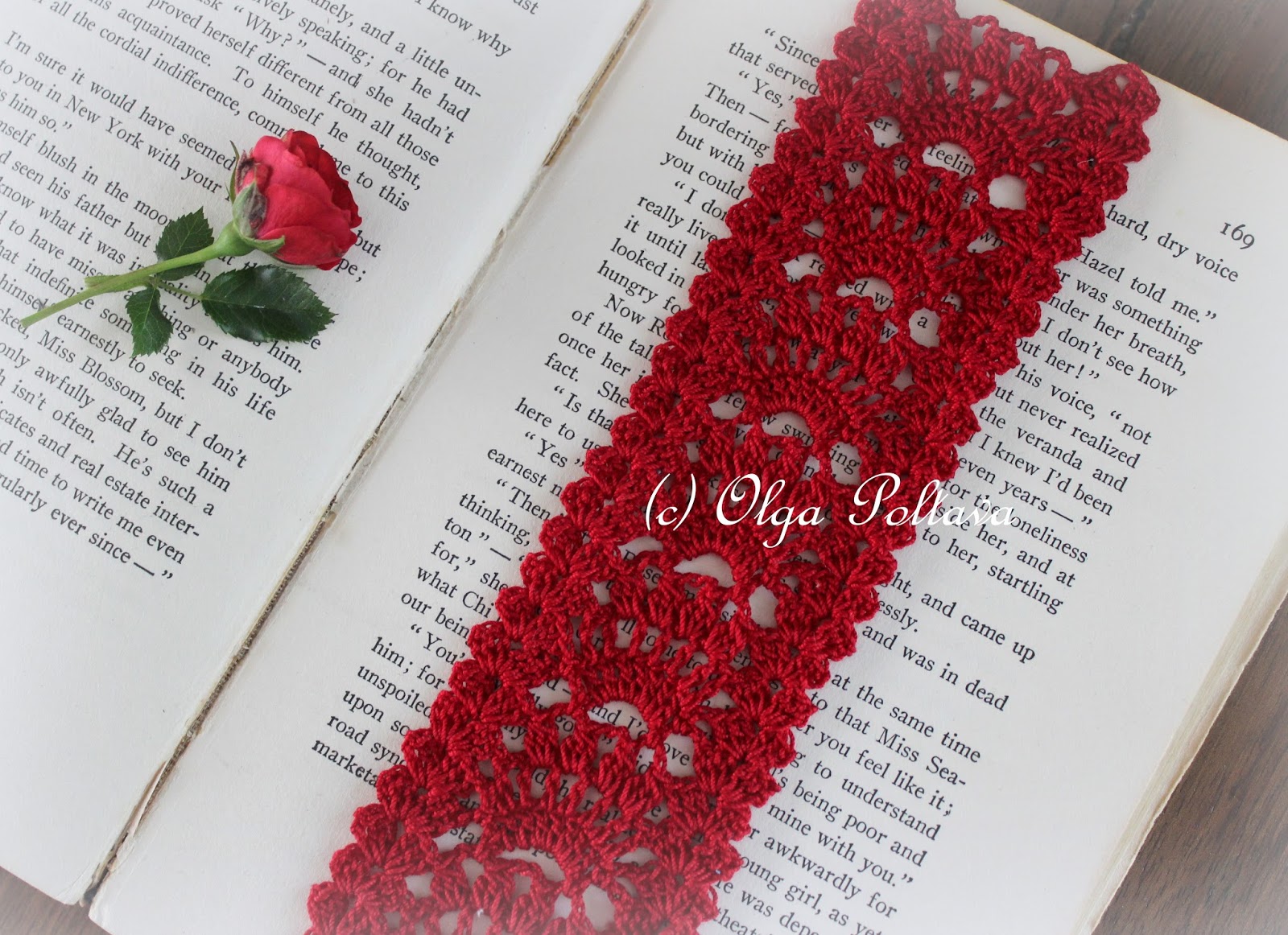 Lacy Crochet Red Lace Crochet Bookmark