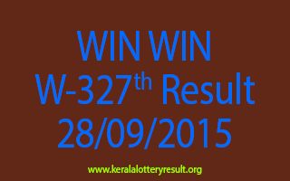 WIN WIN W 327 Lottery Result 28-9-2015