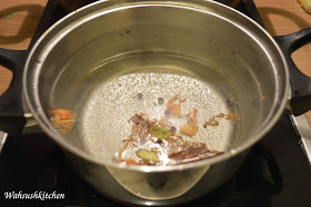 whole spices in the water boiling for biryani