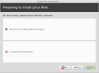 Preparing to install Linux Mint Preparing to install Linux Mint