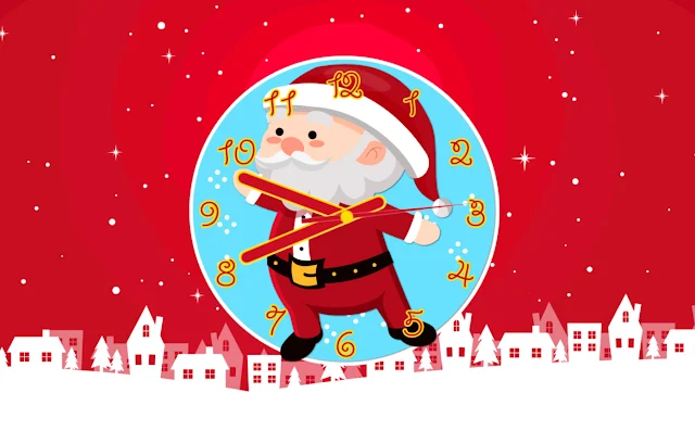 Santa Claus Clock Animated Screensaver