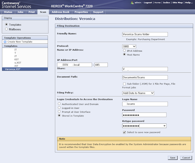 Technical Annoyances Xerox Scan to Folder via SMB with Windows Server 2016