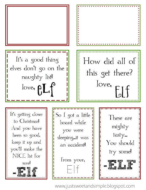 just Sweet and Simple: Printable Elf on the Shelf Notes
