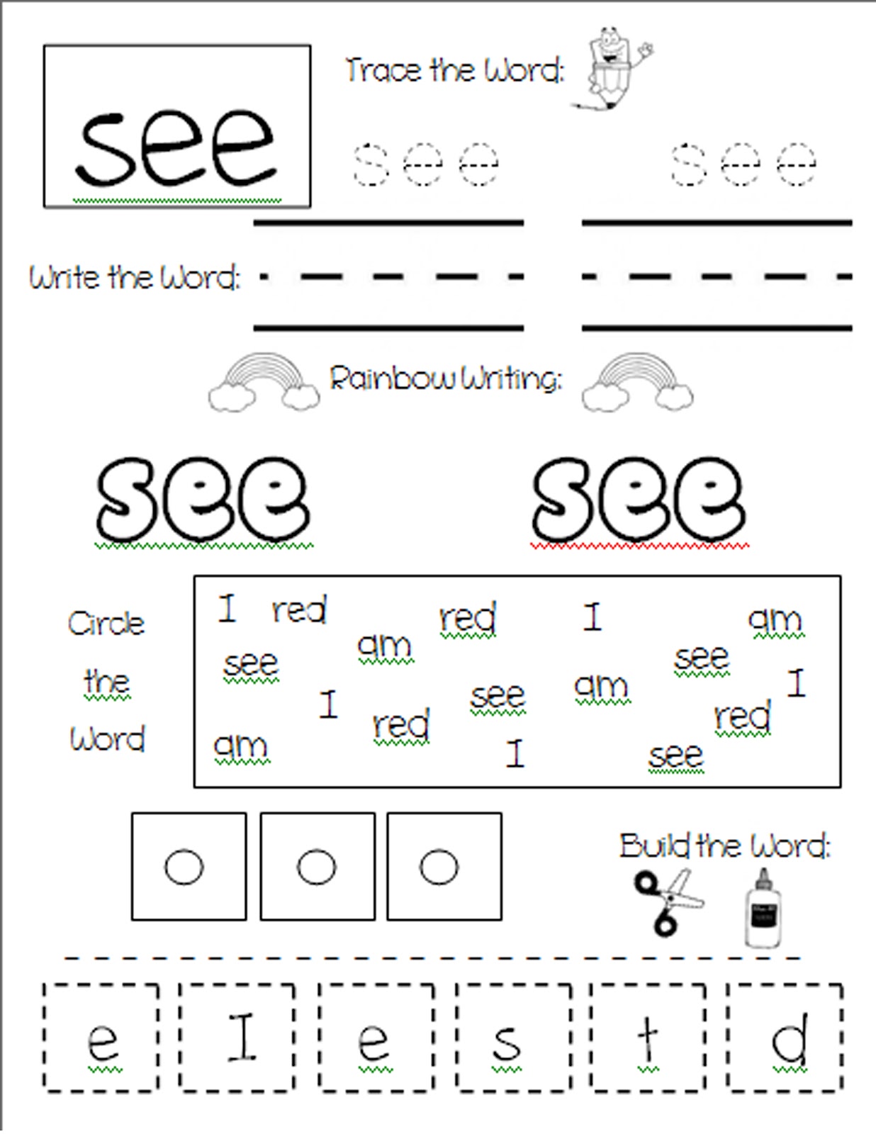 NEW 511 SIGHT WORD WORKSHEET FOR LIKE | sight word worksheet