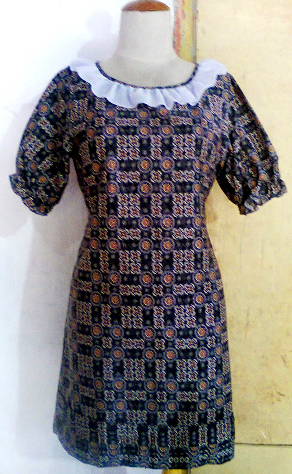 mini dress batik with ruffle | LKP Kusuma Sari