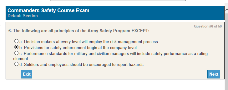 SSD 2 : Commanders Safety Course Answers (2G F94v3 1)