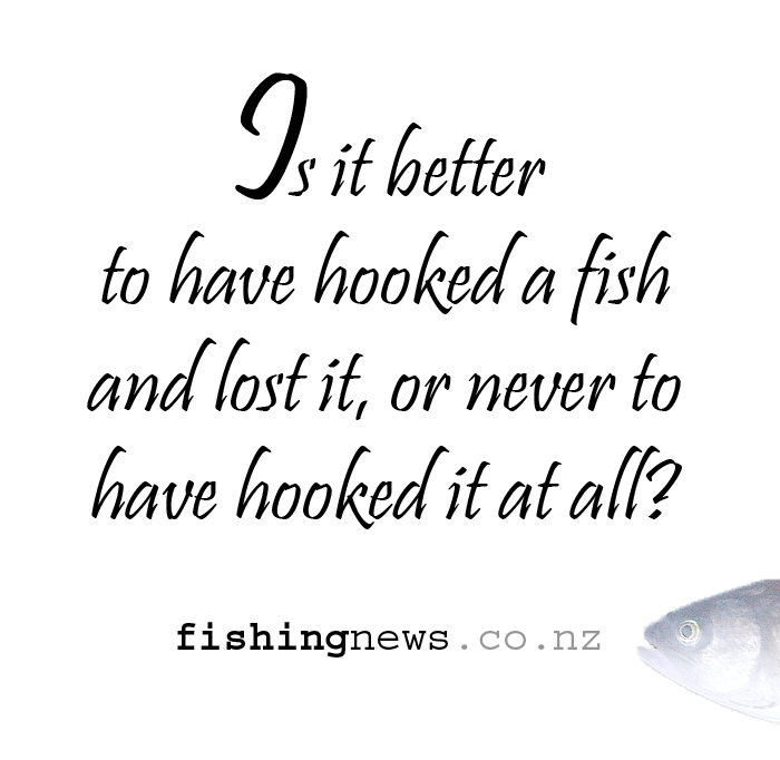 Is it better 
to have hooked a fish 
and lost it, or never to have hooked it at all?
