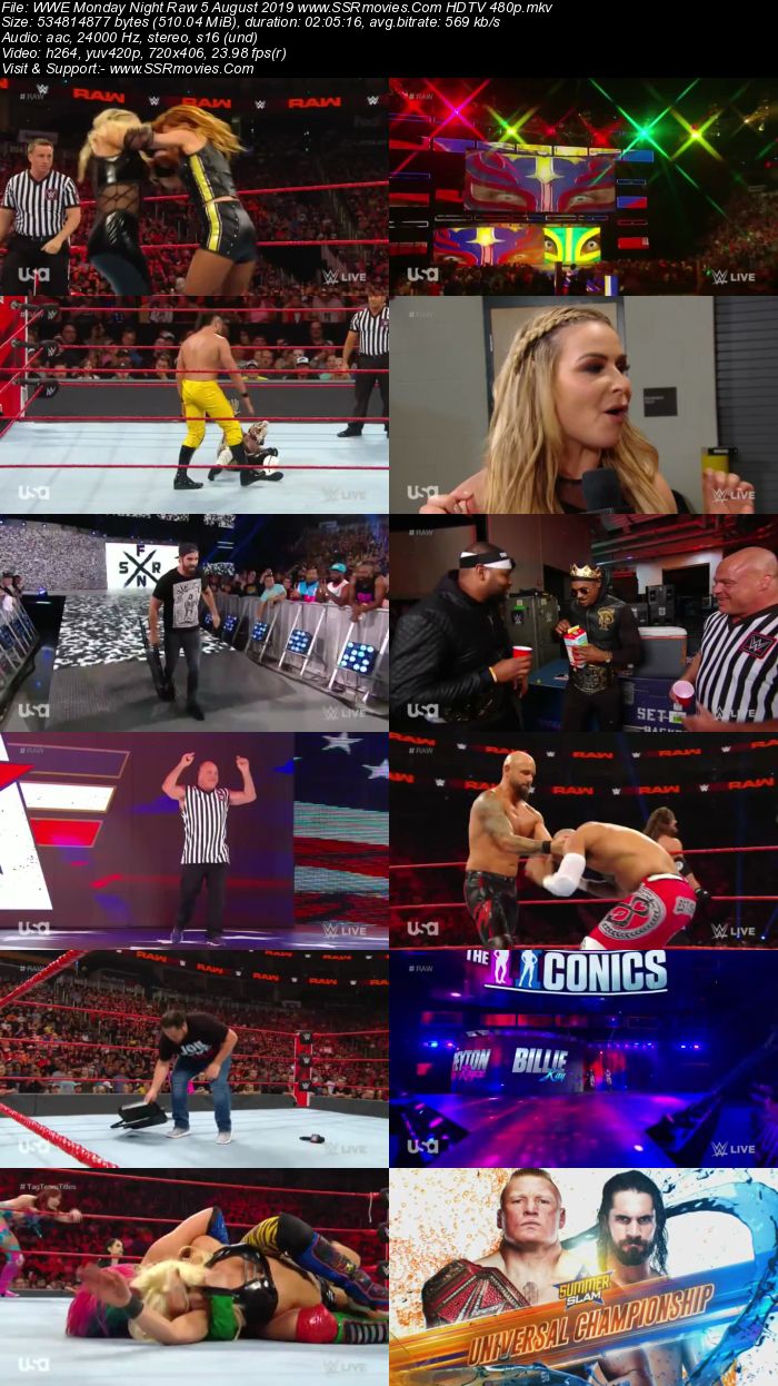 WWE Monday Night Raw 5 August 2019 Full Show Download HDTV WEBRip 480p 720p