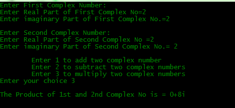 C++ Programming: C++ program to add subtract and multiply two complex ...