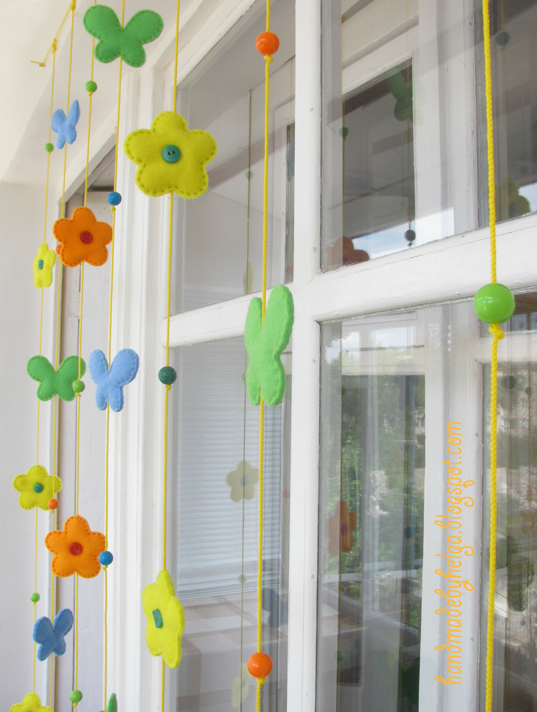 Handmade by Helga Felt garland for balcony