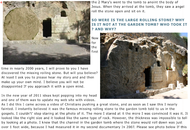 Garden tomb of Jesus. And the GREAT STONE, Mark 16:4,