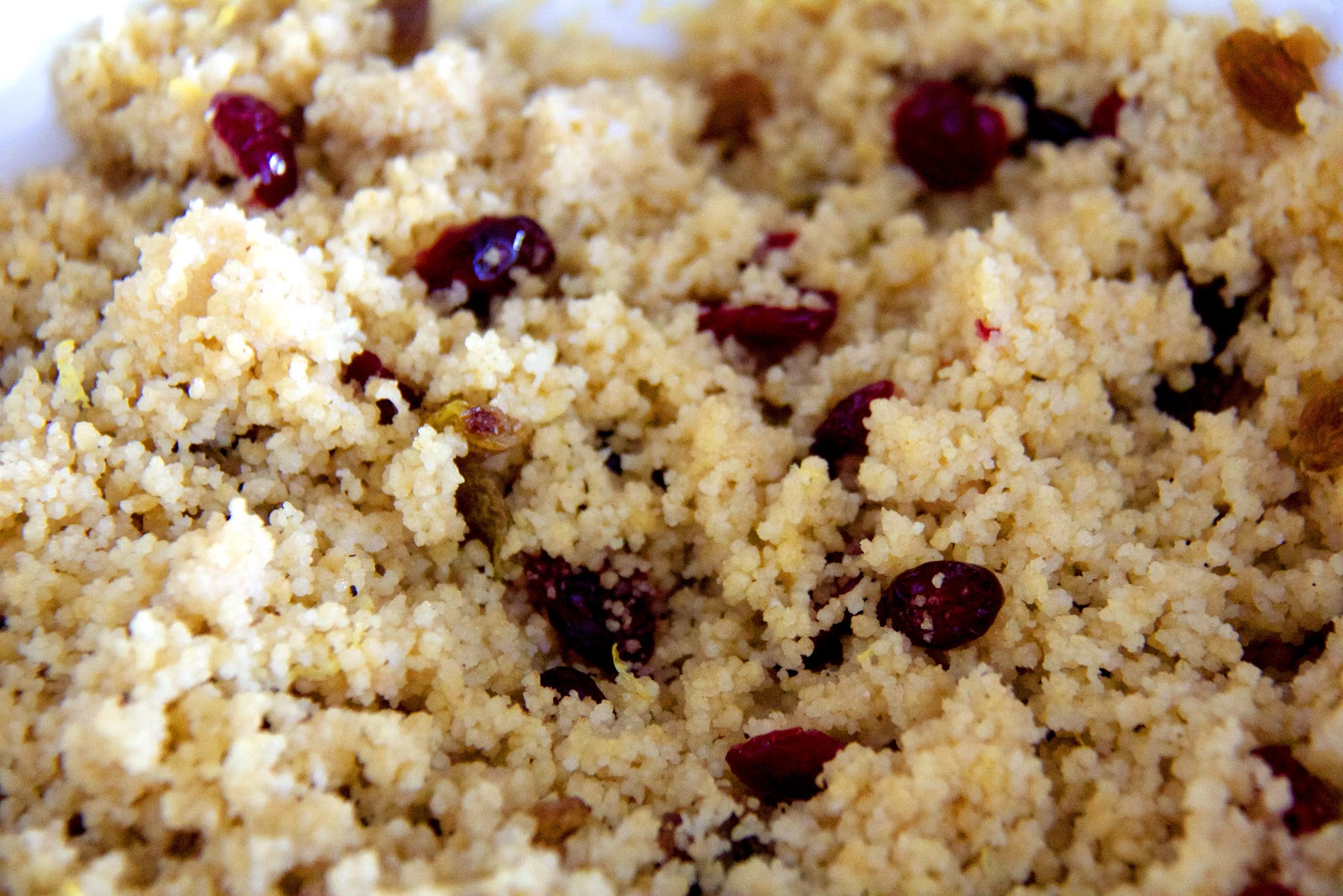 sweet tooth diaries Couscous with Golden Raisins and Dried Cranberries