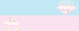 Lluvia de Bendiciones en Rosa y Celeste: Invitaciones y Etiquetas para Candy Bar para Imprimir Gratis. Esta es otra etiqueta para golosinas.
