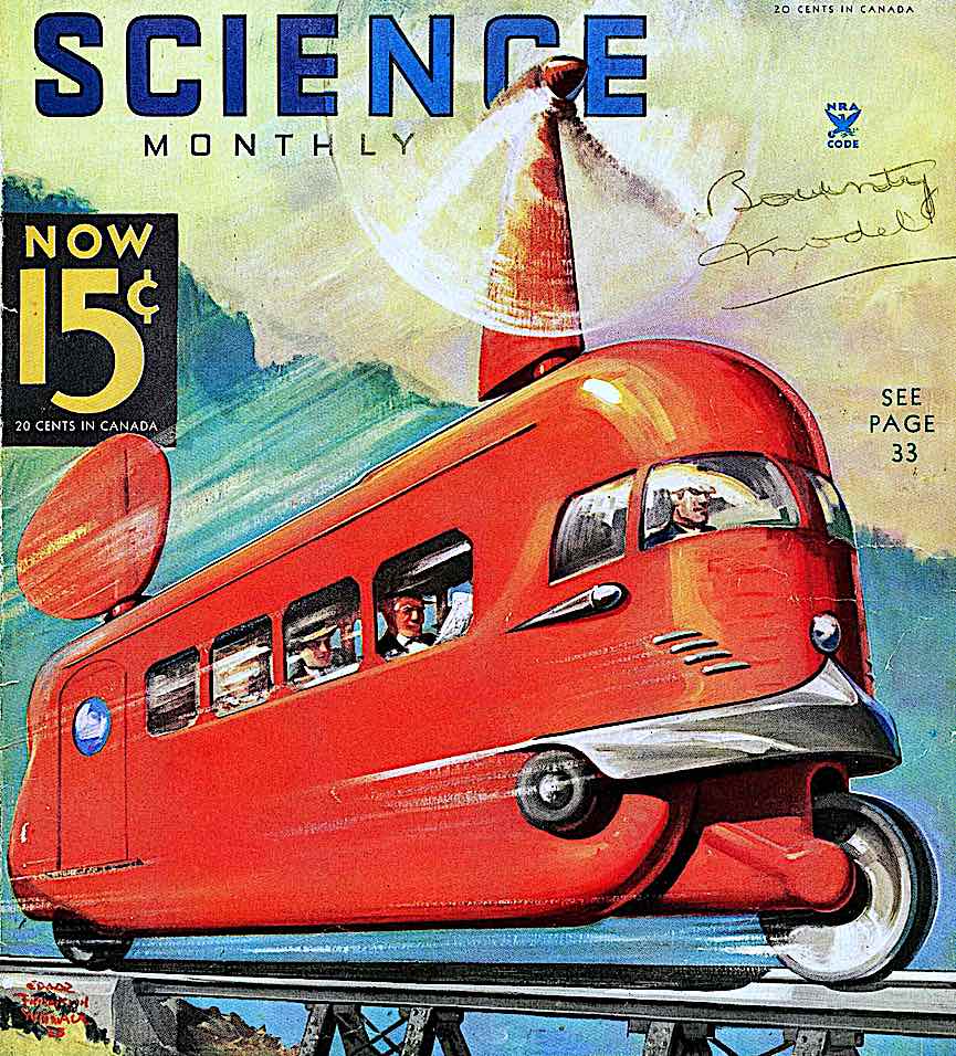 Science Monthly 1936 1935's vision of future transit, Science Monthly