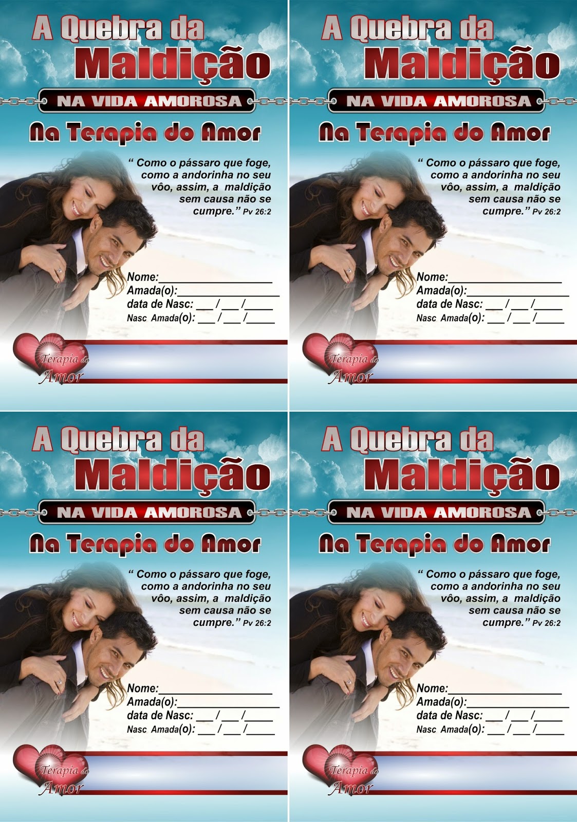 Como Quebrar Maldição Na Vida Amorosa Folheto da quebra na maldição na vida amorosa | fe arte