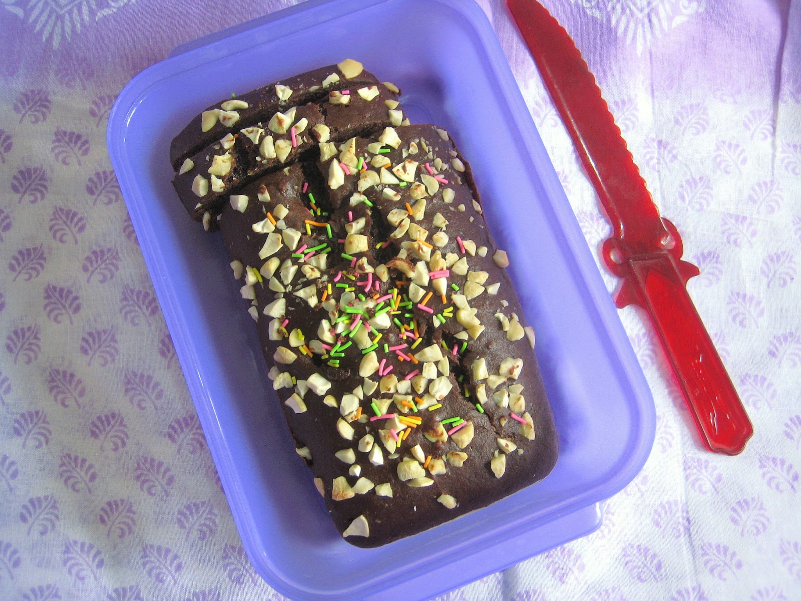 madhuri's kitchen Banana Chocolate Cake with wheat flour / Healthy