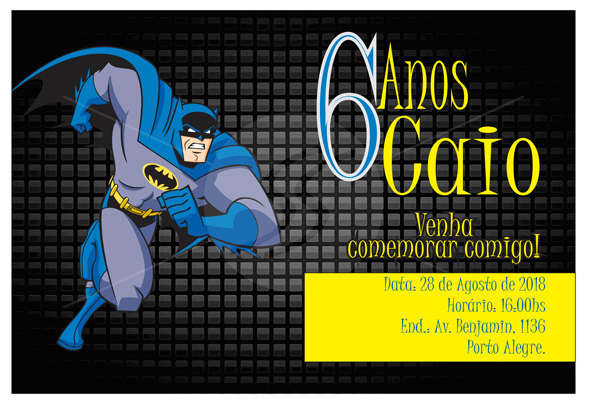 Convite Morcego Batman Convite Morcego Batman