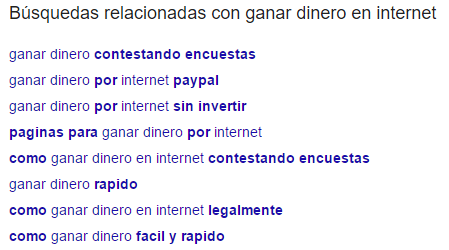Búsquedas Relacionadas en Google