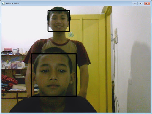 Face detection result with two faces