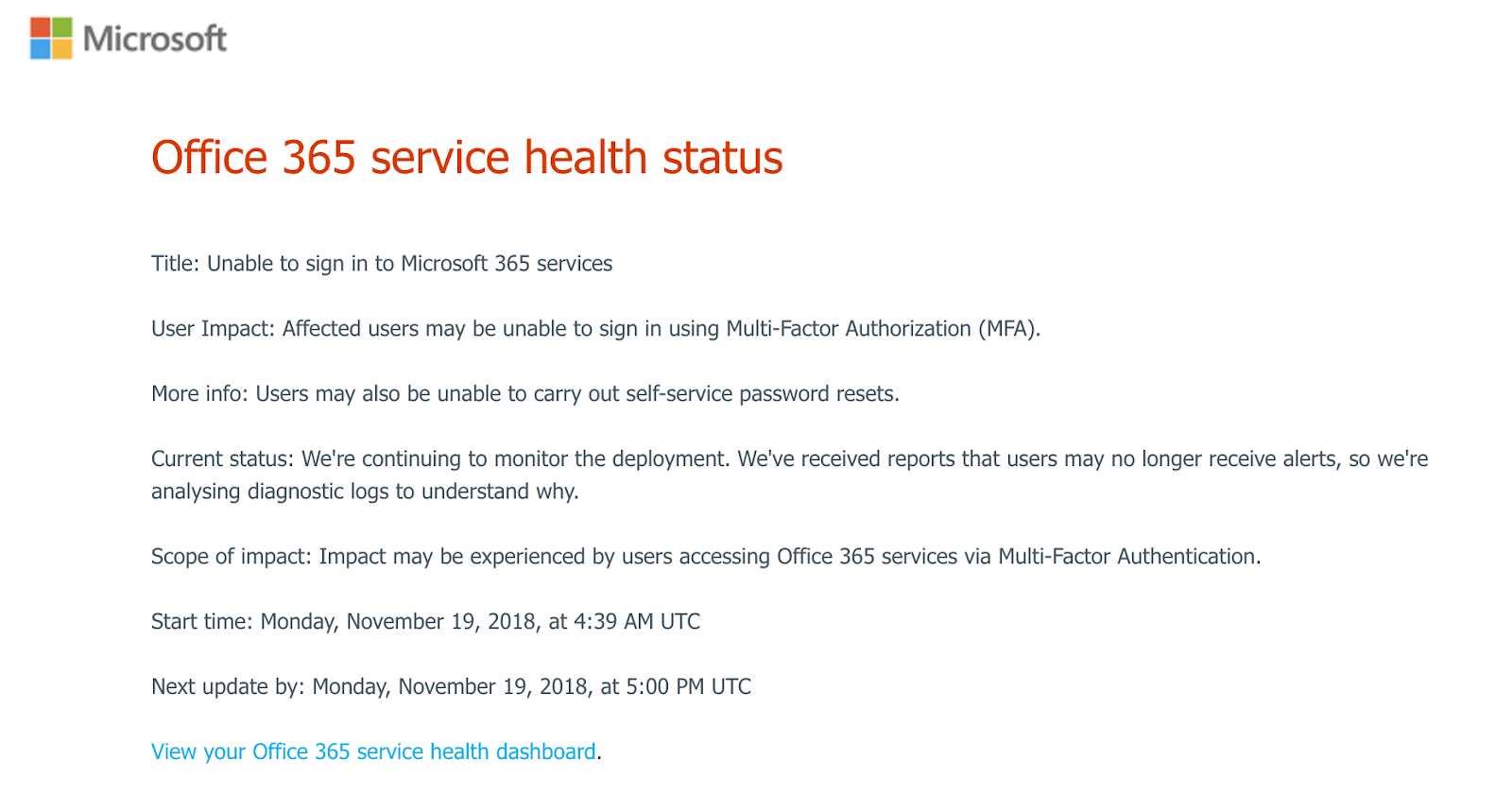 Manhattan College ITS Blog Microsoft Office 365 Outage