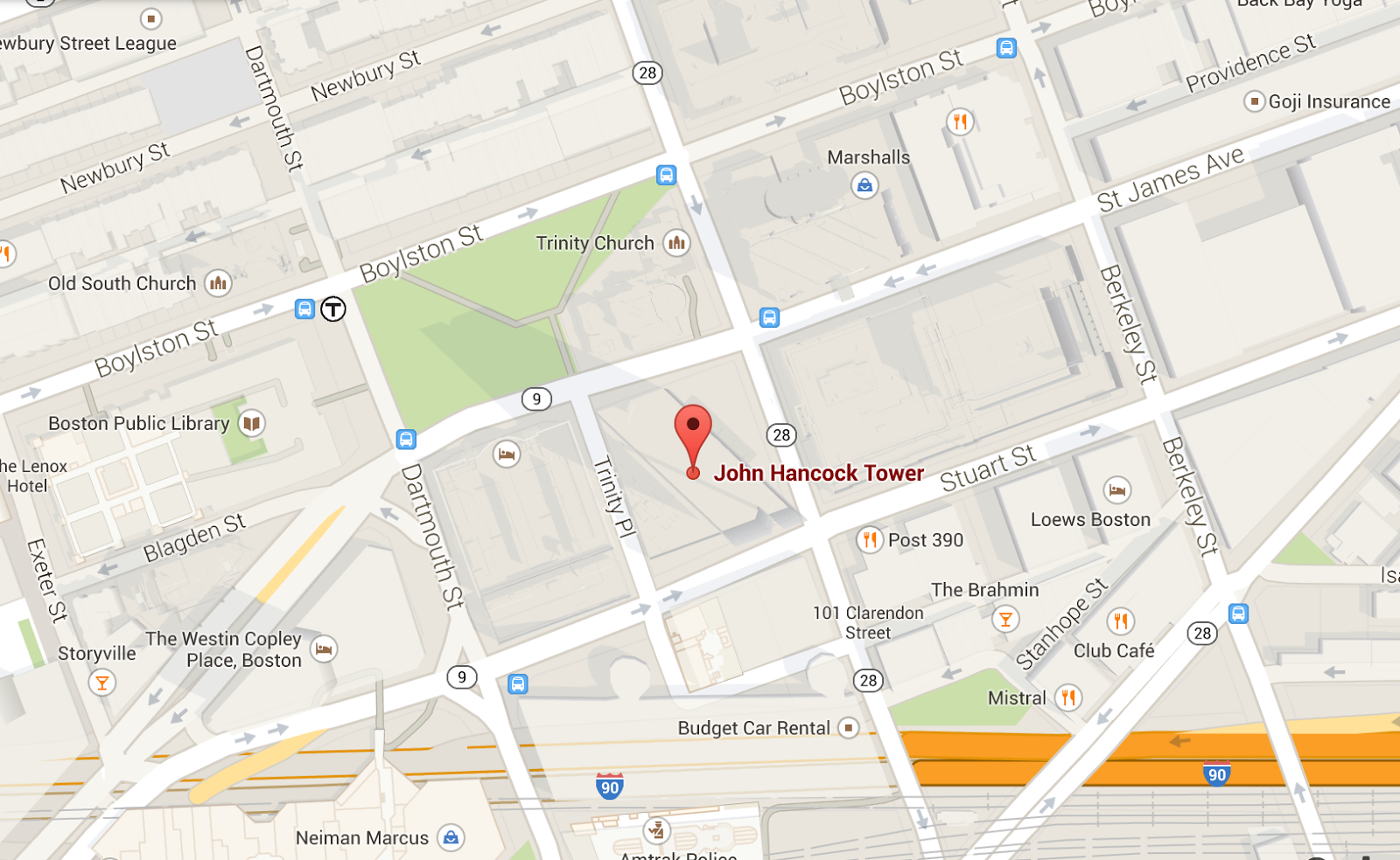 John Hancock Tower Location of the Tower