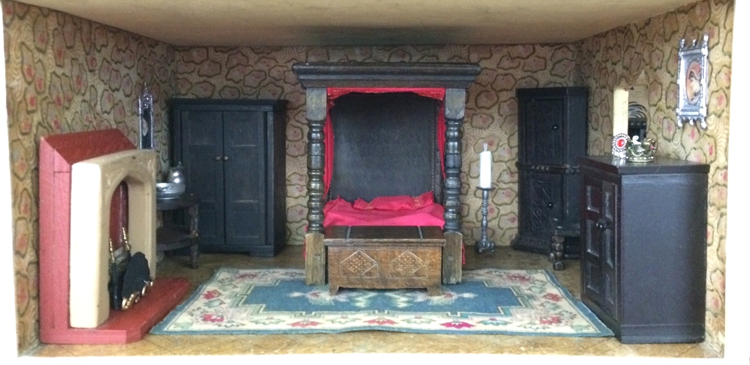 My Vintage Dollhouses Barton Tudor furniture in a 1934 Triang No. 24