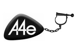 A4e logo attached to leg iron