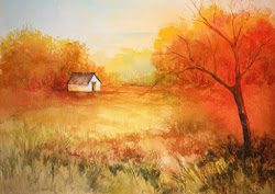 watercolor landscape autumn haviland barbara texas artists paintings barb contemporary garden