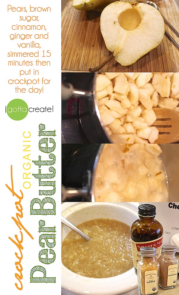 Small batch #crockpot pear butter -- yum!  | Recipe at I Gotta Create!