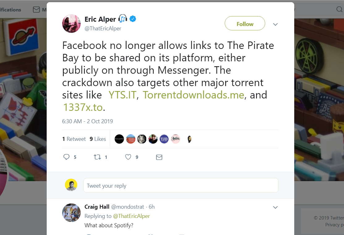 Facebook No Longer Allows Users to Link to the Pirate Bay
