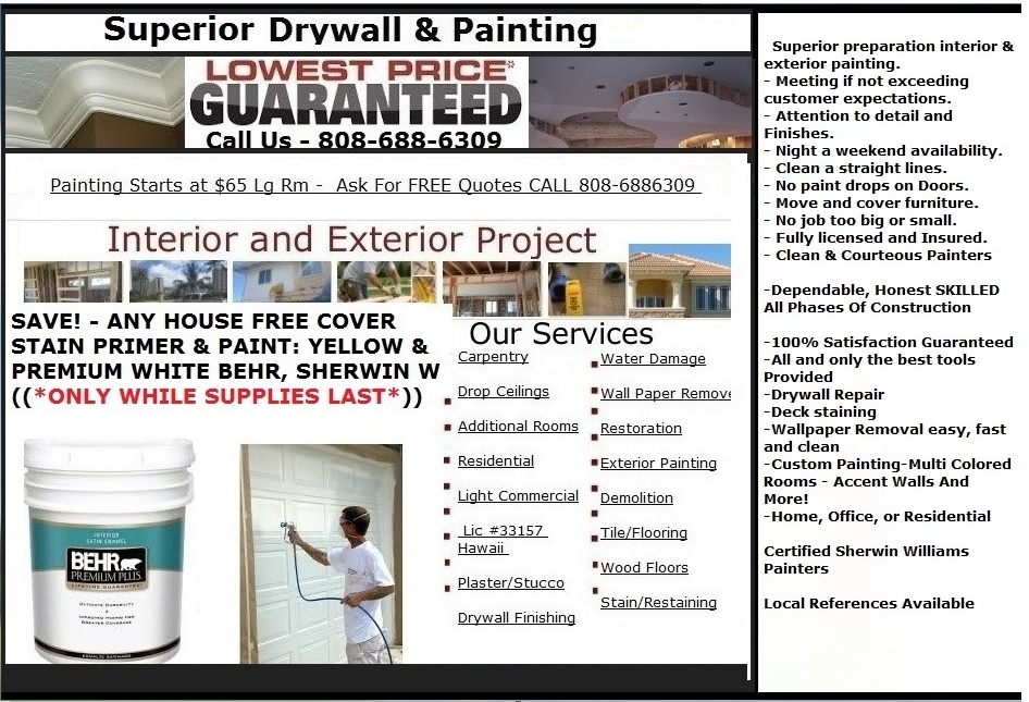 Painters Oahu Painting Company Honolulu Hawaii