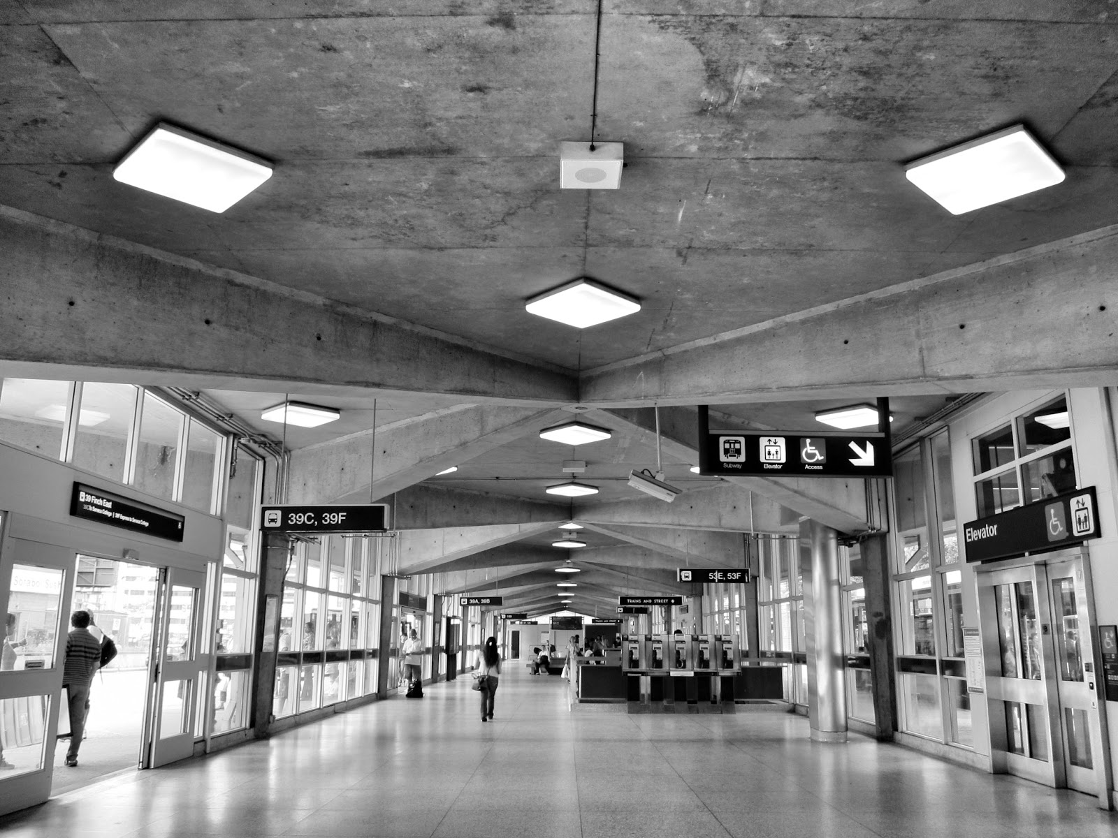 Finch station bus platform hall