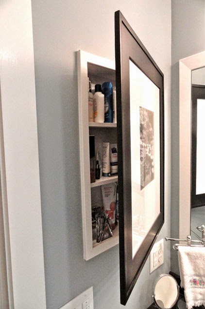 Simplifying Remodeling Medicine Cabinets Should You Get A Recessed Here Is An Unusual Roach By Hiding This Medicine Cabinet Behind Framed Artwork Customer Purchased A With Mirrored Door