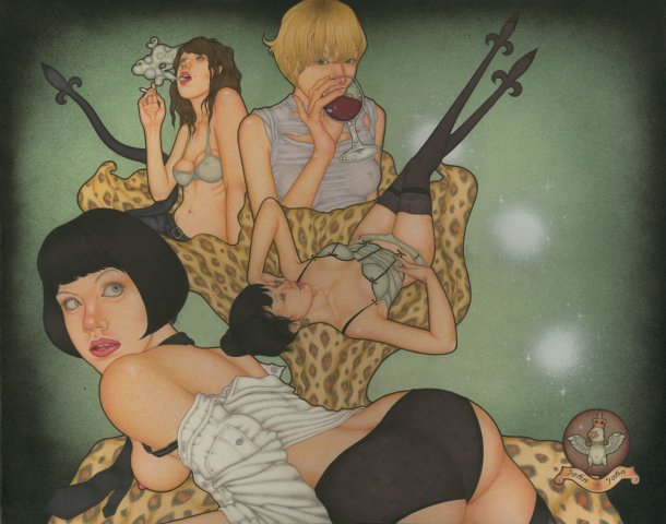 John John Jesse pinturas pin up girls garotas punk nsfw surreais peitos sensuais provocantes eróticas