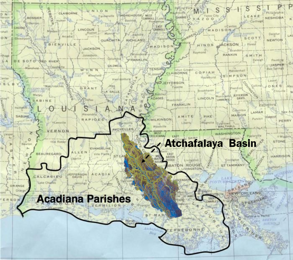 Atchafalaya Spillway Bayou Map