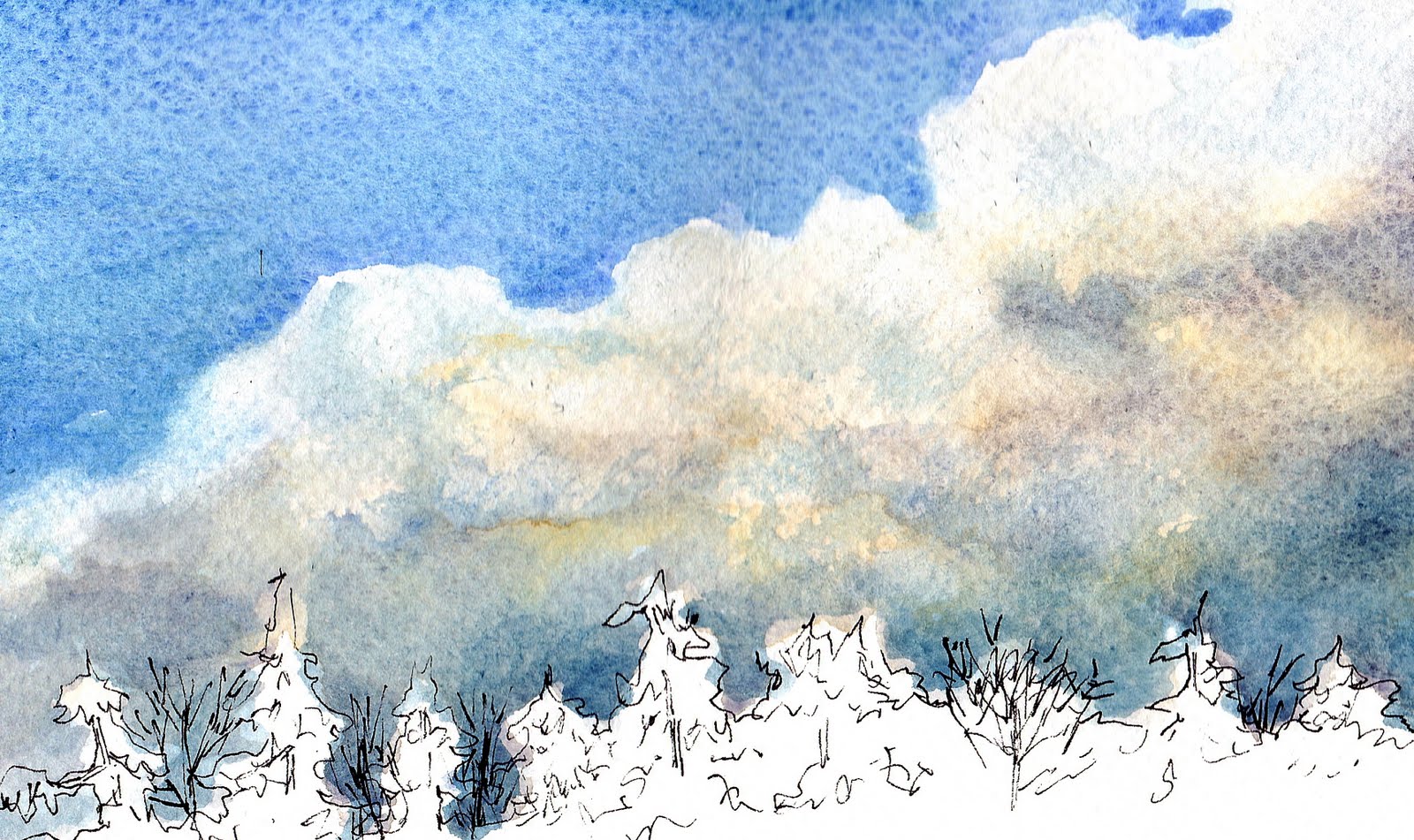 Whidbey Island Sketchers: CLOUDS OF MARCH, monthly challenge